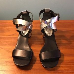 Charles David Metallic Leather Sandals 8